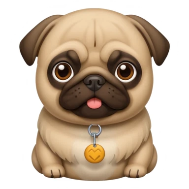 Pug fofo com pote de ração sem nada dentro sticker