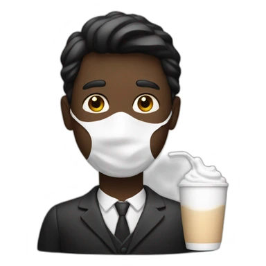 Un homme noir avec du lait sticker