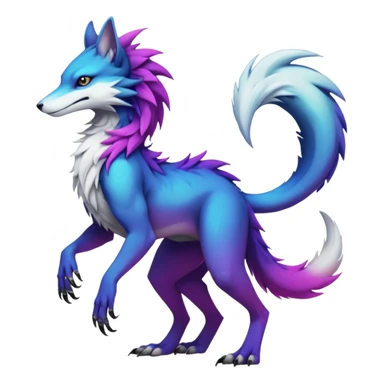 badass elegant wild beautiful natural badass futuristic epic exotic anthro modern furry cyborg-sergal-vernid-creature, full body, gradient pretty hair, with a long tufted tail, aesthetic, art by LiLaiRa, art by art by Falvie sticker