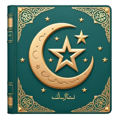 Closed Quran with the Islamic Symbol on it (moon and star) sticker