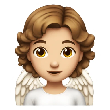 A pretty girl with brown hair and angel wings  sticker