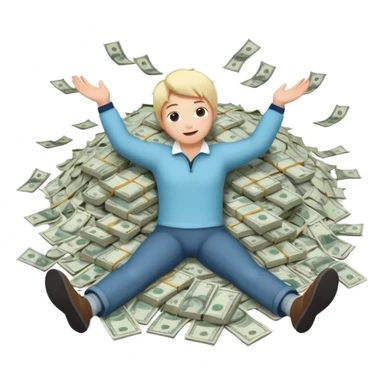 making a snow angel in money sticker