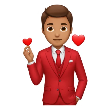 male suit red Valentine sticker