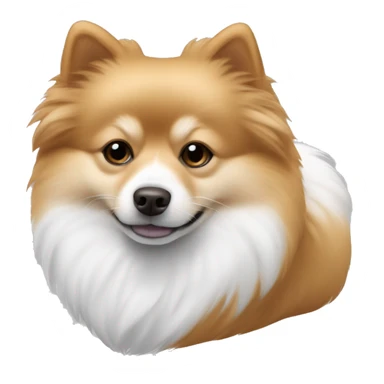 pomeranian-spitz mix light brown and white with gray ears sleeping sticker