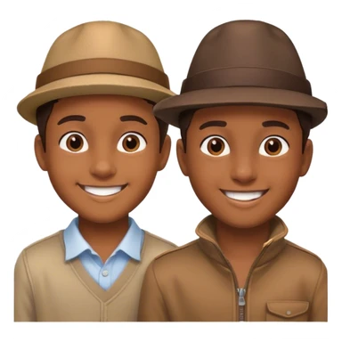 boys in hats smiling indoors sticker