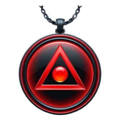iOS sticker, dark fantasy amulet, black base, red symbol, minimal sticker
