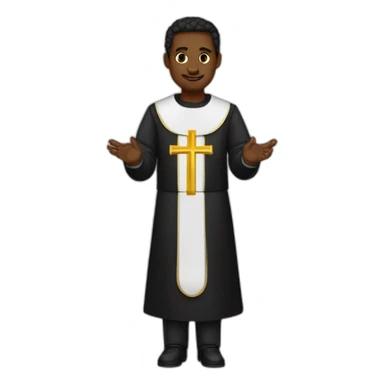 sacerdote traje negro piel blaca crucifijo en la mano sticker