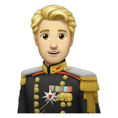 blonde guy as a dictator sticker