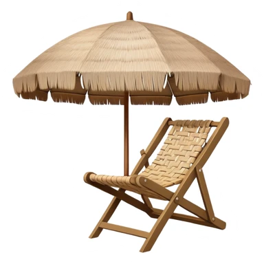 straw Beach umbrella, with wood chair sticker