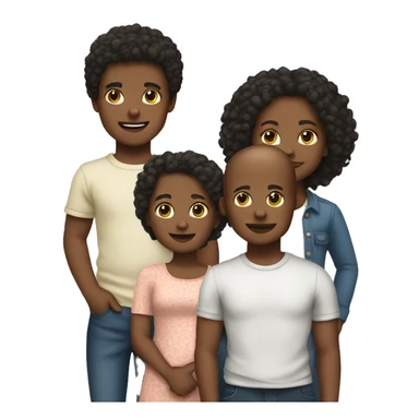 2 brothers and 1 sisters kids white skin sticker