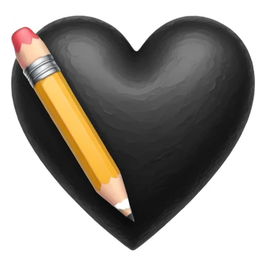 Pencil painted back heart sticker
