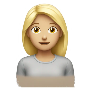 Blond Girl with Thoughts sticker