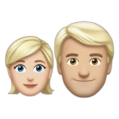 Macron et marine le Pen sticker