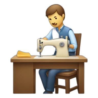 Man sewing horse tach sticker