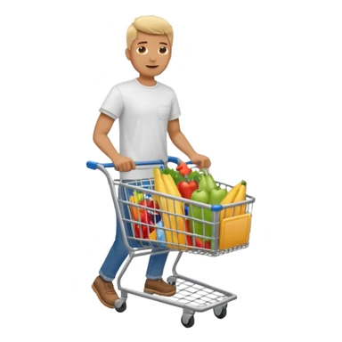 man-with-a-shopping-cart-full-body sticker