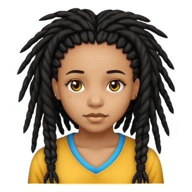 Light skin black girl black eyes and dreadlocks  sticker