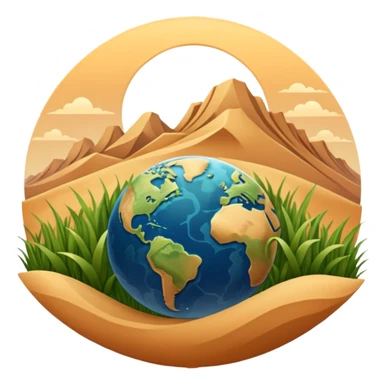infinite 8 stylised to symbolise earth, with desert, grass, cities, oceans sticker