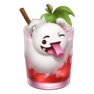 poro from lol making cocktail sticker
