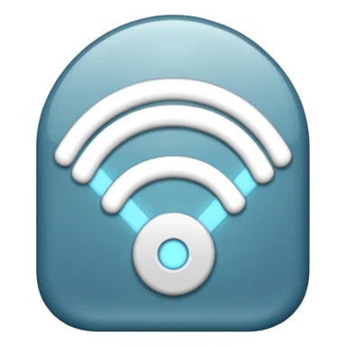 create a wifi symbol emoji exactly-like-the-reference-image-in-ios-emoji-style.-match-the-same-shape,-color,-and-glow-effect,-ensuring-it-is-smooth-and-shiny. set background #1841D6 sticker