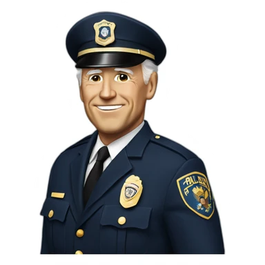 Joe Biden in police uniform  sticker