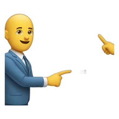 person pointing to presentation behind them sticker