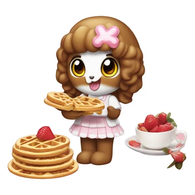 My melody eating waffles sticker