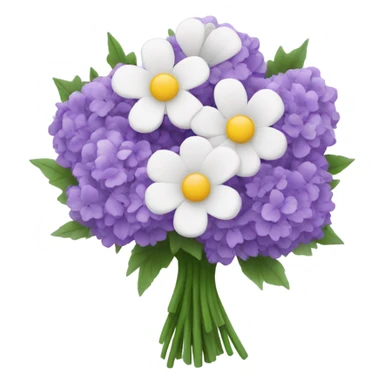 white and purple flower bouquet sticker