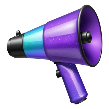 glitter purple and megaphone sticker