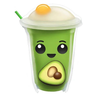 Avocado drinking boba tea sticker