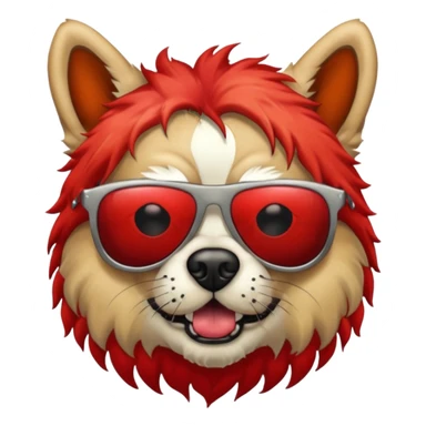 Zombie dog with red hair and sun glasses sticker