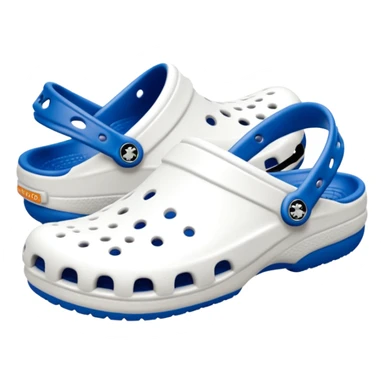 Pure white Crocs clogs, all-white straps and sole, no blue or other colors, matte white material, ventilation holes, dark background, realistic product photo, monochrome white only, no logos. bottom white sticker