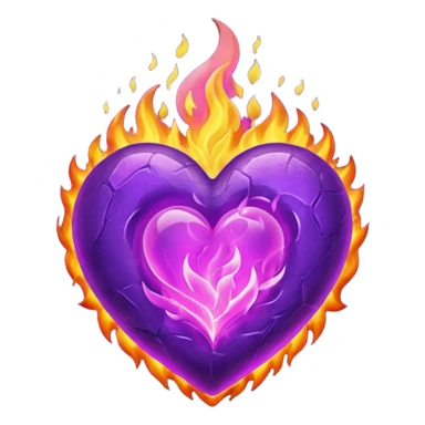Heart Fire Purple sticker