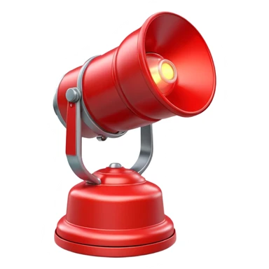 3D render of a red emergency siren light with a bright glow on top of a silver base, in Pixar-style, soft shadows, isolated on white background, professional but playful look

 sticker