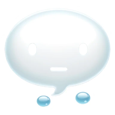 empty thought bubble, rounded, with small trailing bubbles, no face sticker