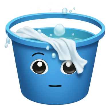 Bucket and wash cloth bathing sticker