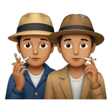 Hazme un sticker con estos 2 emojis🚬 +👱🏻‍♂️👦🏻 sticker