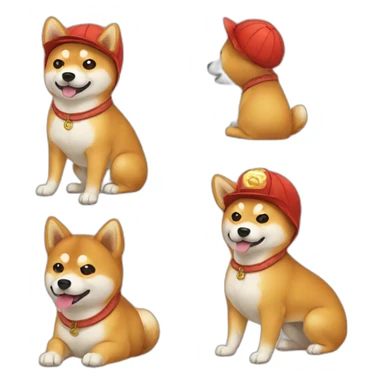 Shiba wearing one piece hat sticker