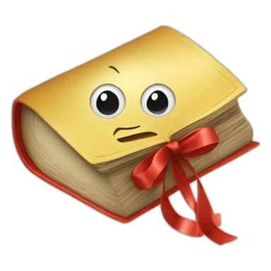 livre emballé dans un ruban doré sticker