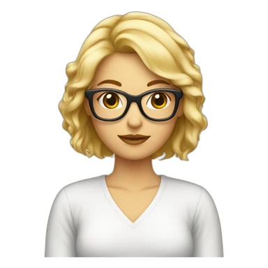 Mujer pelo muy corto rubia con gafas sticker