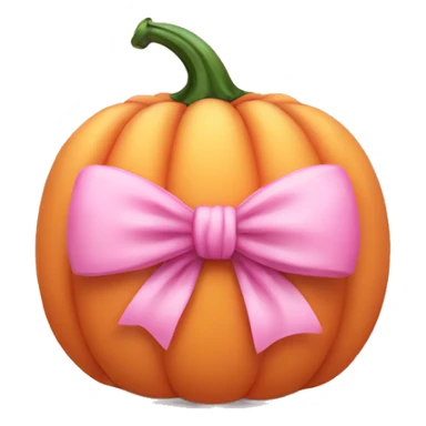Light pink soft Pumpkin with a pink bow sticker