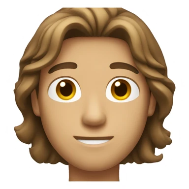 Guy with shoulder-length brown hair sticker