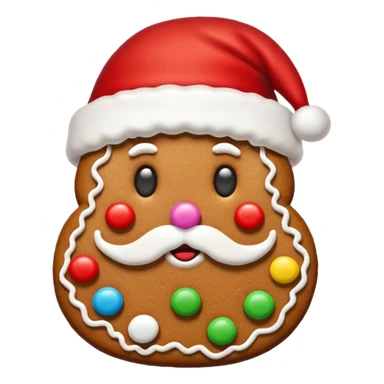 gingerbread cookie in red santa hat shape sticker