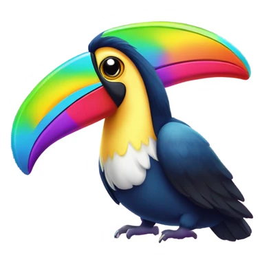Lisa frank toucan with rainbow beak  sticker