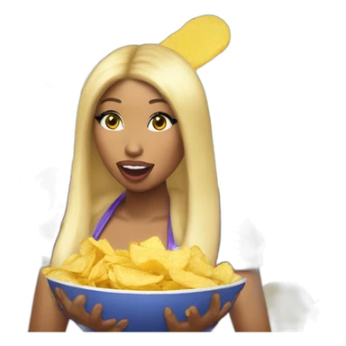 Nicki Minaj eating chips  sticker