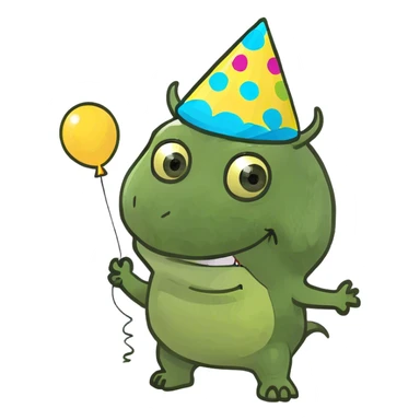 kind funny yellow baby monster sticker