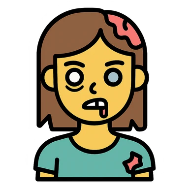 brunette zombie girl sticker