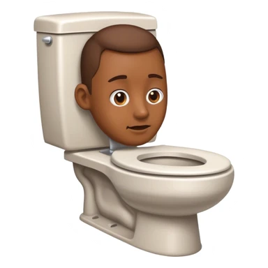 Toilet with a head and neck sticking out sticker