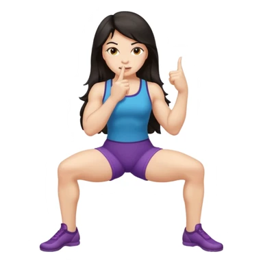 Una niña con los pies flexionados, dedo índice en la boca y cadera hacia el lado derecho sticker