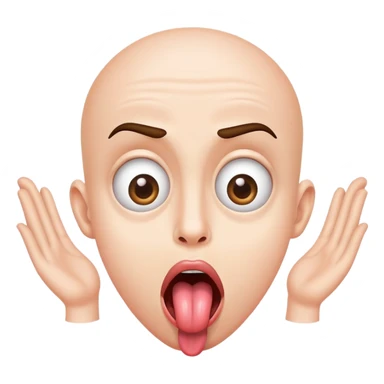 tongue out crazy wide eyes with hands sticker