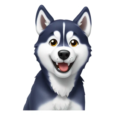 husky happy eating snow sticker